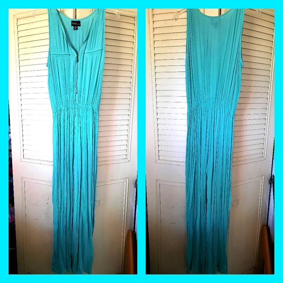 Pants - Junior Medium Blue Zipper Jumpsuit